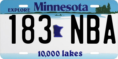 MN license plate 183NBA