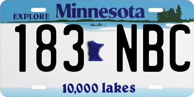 MN license plate 183NBC