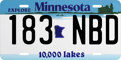 MN license plate 183NBD