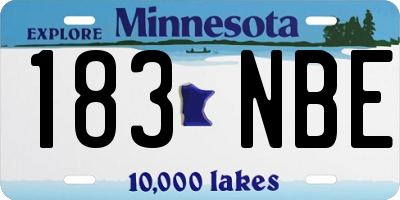 MN license plate 183NBE