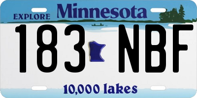 MN license plate 183NBF