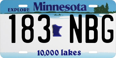 MN license plate 183NBG