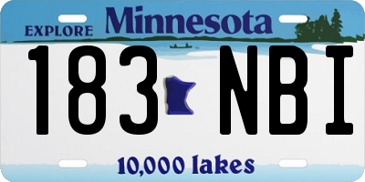 MN license plate 183NBI