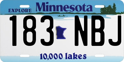 MN license plate 183NBJ