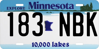 MN license plate 183NBK