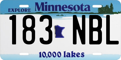 MN license plate 183NBL