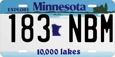 MN license plate 183NBM
