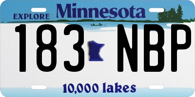 MN license plate 183NBP