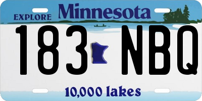 MN license plate 183NBQ