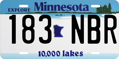 MN license plate 183NBR