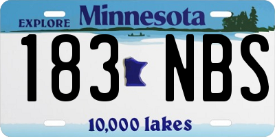 MN license plate 183NBS