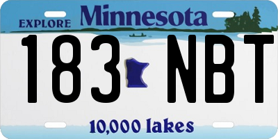 MN license plate 183NBT