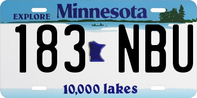 MN license plate 183NBU