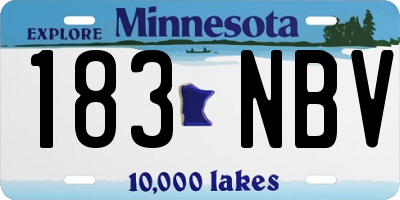 MN license plate 183NBV