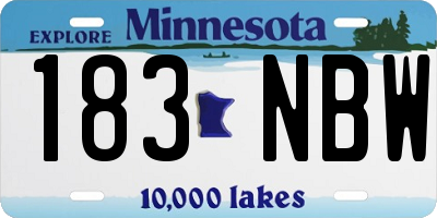 MN license plate 183NBW