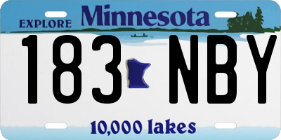 MN license plate 183NBY