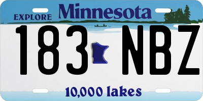 MN license plate 183NBZ