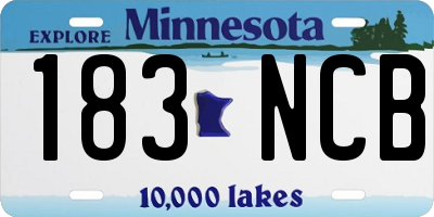 MN license plate 183NCB