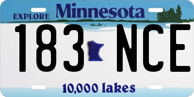 MN license plate 183NCE