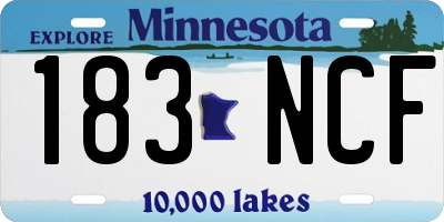 MN license plate 183NCF