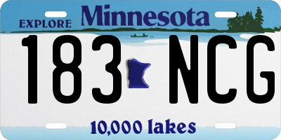 MN license plate 183NCG