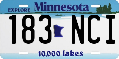 MN license plate 183NCI