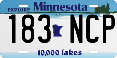 MN license plate 183NCP