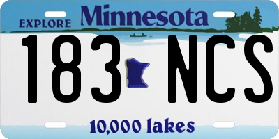 MN license plate 183NCS