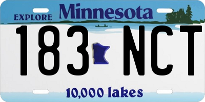 MN license plate 183NCT