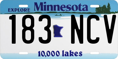MN license plate 183NCV