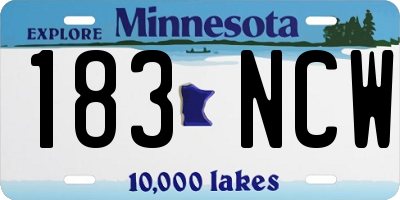 MN license plate 183NCW