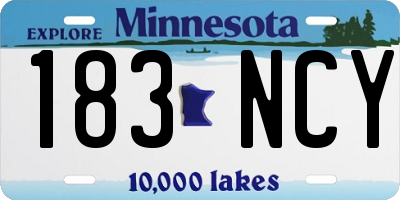 MN license plate 183NCY