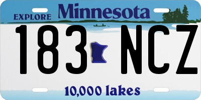 MN license plate 183NCZ