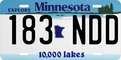 MN license plate 183NDD