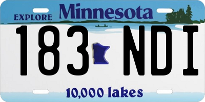 MN license plate 183NDI
