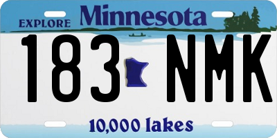 MN license plate 183NMK
