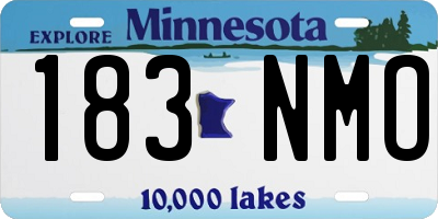 MN license plate 183NMO