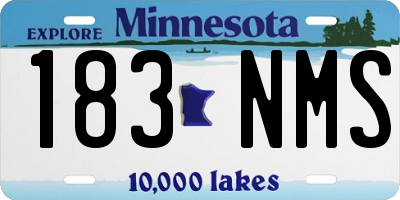 MN license plate 183NMS