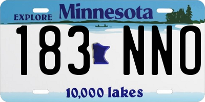 MN license plate 183NNO