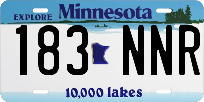 MN license plate 183NNR