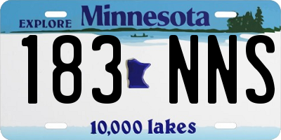 MN license plate 183NNS