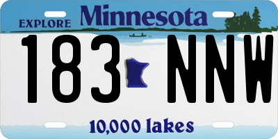MN license plate 183NNW
