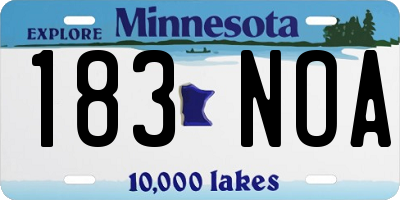 MN license plate 183NOA