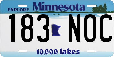 MN license plate 183NOC