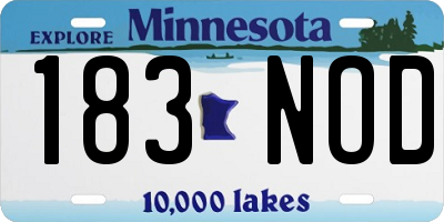 MN license plate 183NOD