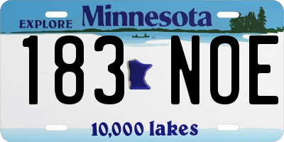 MN license plate 183NOE