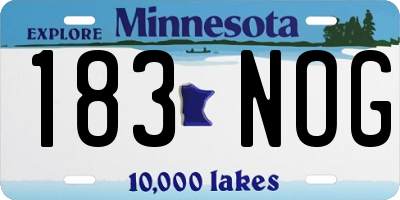 MN license plate 183NOG