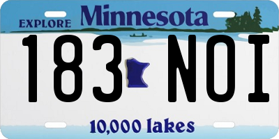 MN license plate 183NOI