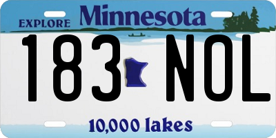 MN license plate 183NOL