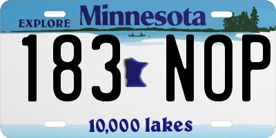 MN license plate 183NOP